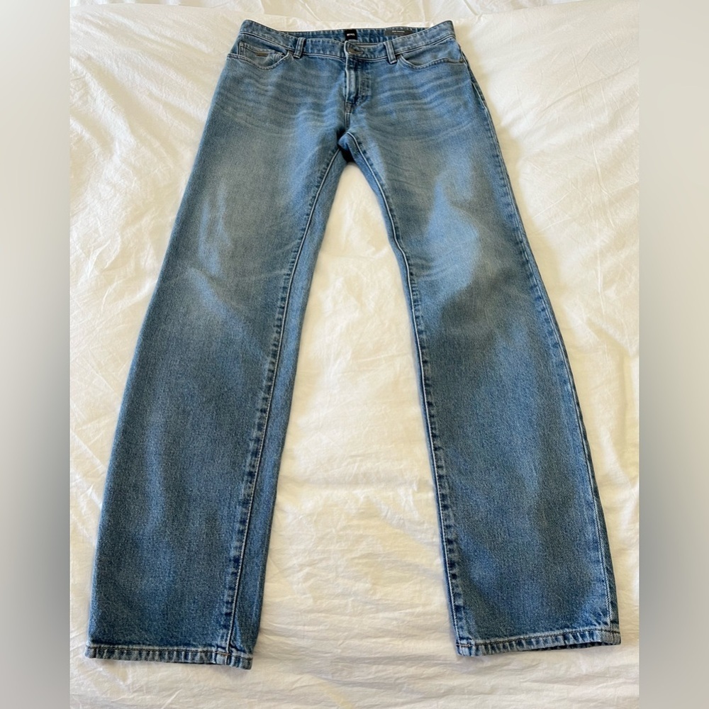 HUGO BOSS 030 MAINE | Men’s SZ 34 ( Inseam 33.5) Stretch Straight Blue Jeans